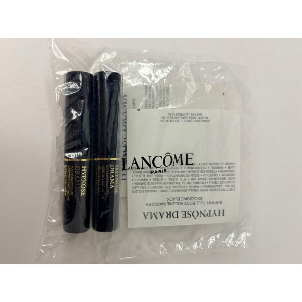 Lancome‎ Hypnose Drama Mascara Set 2x Black Travel Size New Sealed